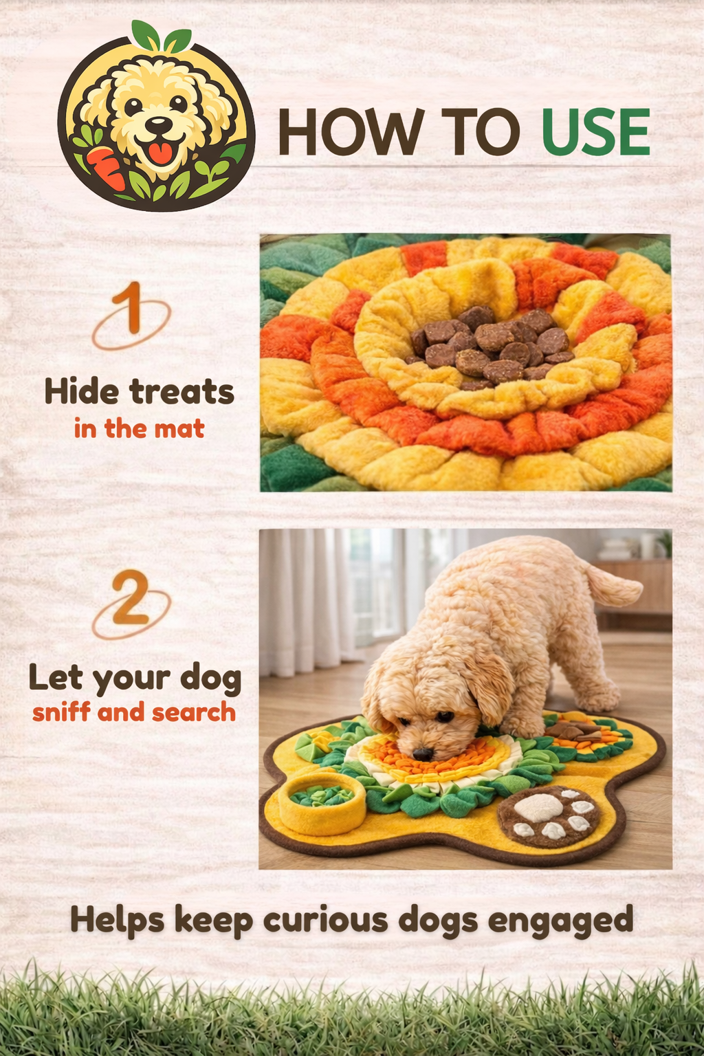Dog Snuffle Mat | Interactive Slow Feeder & Enrichment Toy